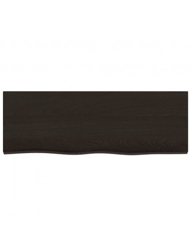 Ripiano Marrone Scuro 80x30x(2-6) cm Massello Rovere Trattato