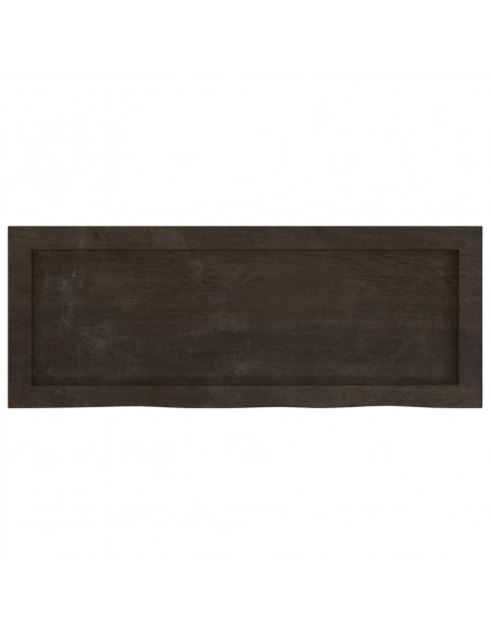 Ripiano Marrone Scuro 80x30x(2-6) cm Massello Rovere Trattato