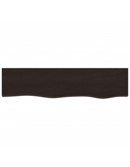 Ripiano Muro Marrone Scuro 80x20x6 cm Massello Rovere Trattato