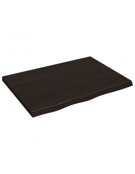 Ripiano Marrone Scuro 80x60x(2-4) cm Massello Rovere Trattato