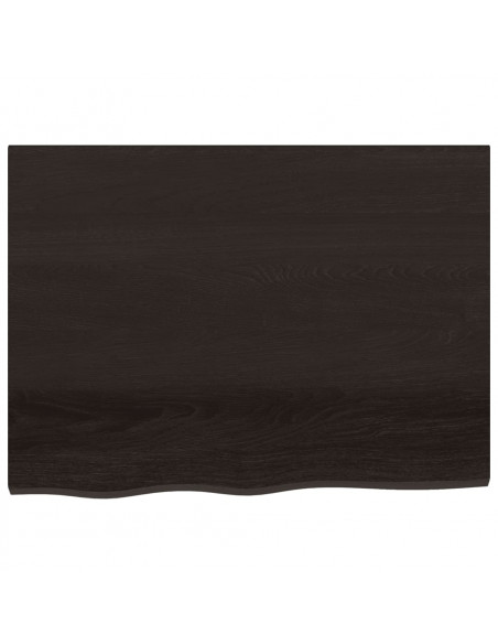Ripiano Marrone Scuro 80x60x(2-4) cm Massello Rovere Trattato