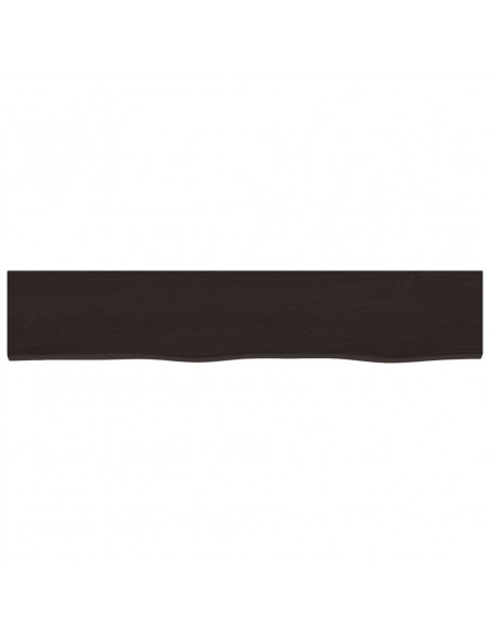 Ripiano Muro Marrone Scuro 100x20x6 cm Massello Rovere Trattato