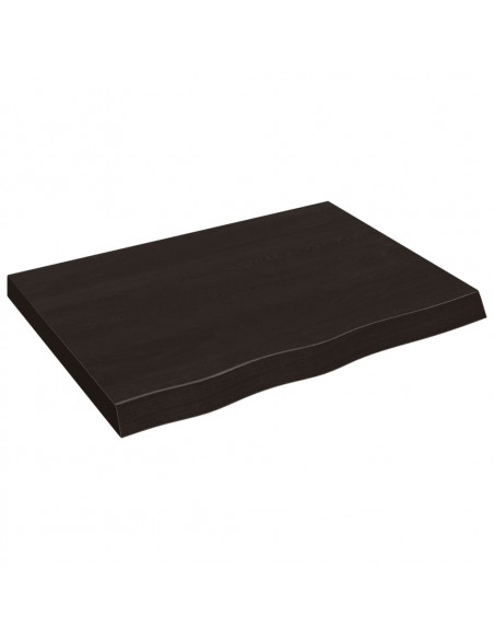 Ripiano Marrone Scuro 80x30x(2-6) cm Massello Rovere Trattato