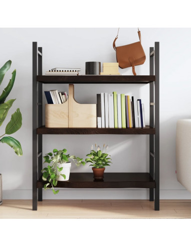 Ripiano Marrone Scuro 80x30x(2-6) cm Massello Rovere Trattato