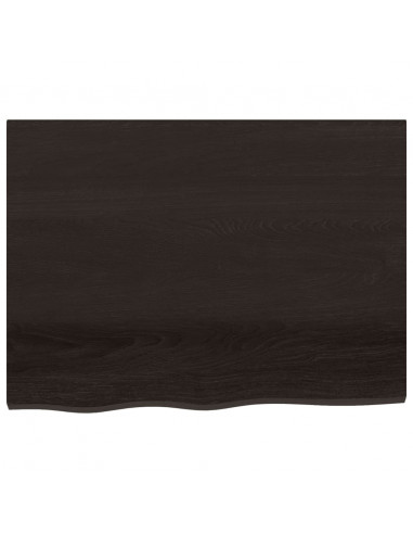 Ripiano Marrone Scuro 80x30x(2-6) cm Massello Rovere Trattato