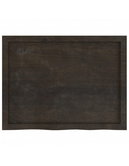Ripiano Marrone Scuro 80x30x(2-6) cm Massello Rovere Trattato