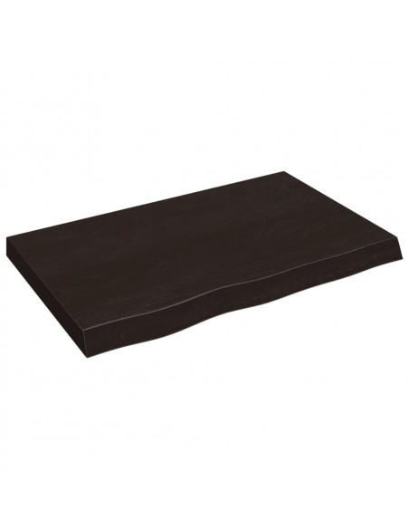 Ripiano Marrone Scuro 80x50x(2-6) cm Massello Rovere Trattato