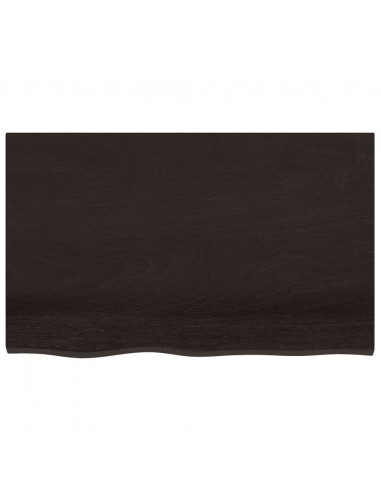 Ripiano Marrone Scuro 80x50x(2-6) cm Massello Rovere Trattato