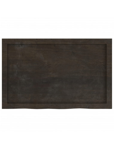 Ripiano Marrone Scuro 80x50x(2-6) cm Massello Rovere Trattato