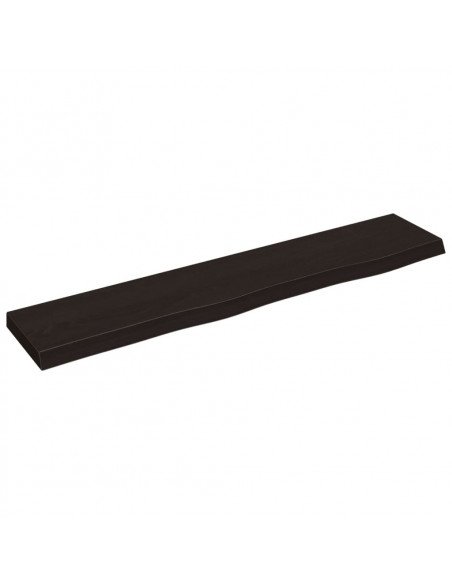 Ripiano Muro Marrone Scuro 100x20x4 cm Massello Rovere Trattato