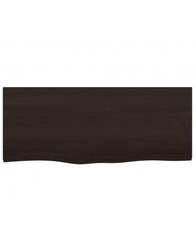 Ripiano Marrone Scuro 100x40x(2-4) cm Massello Rovere Trattato