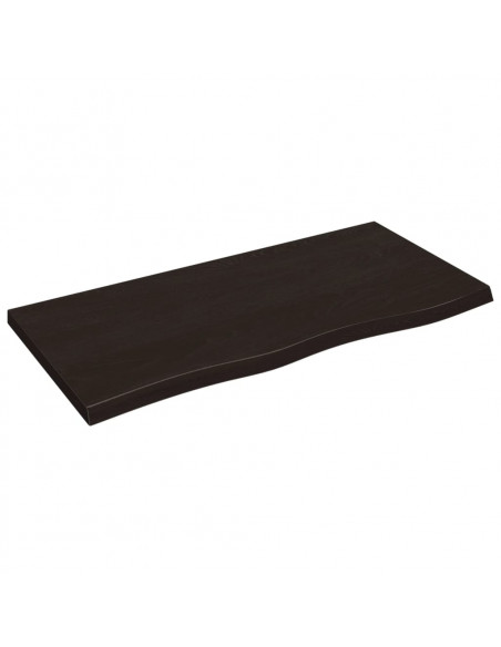 Ripiano Marrone Scuro 100x50x(2-4) cm Massello Rovere Trattato
