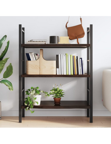 Ripiano Marrone Scuro 100x50x(2-4) cm Massello Rovere Trattato