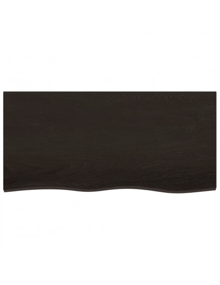 Ripiano Marrone Scuro 100x50x(2-4) cm Massello Rovere Trattato