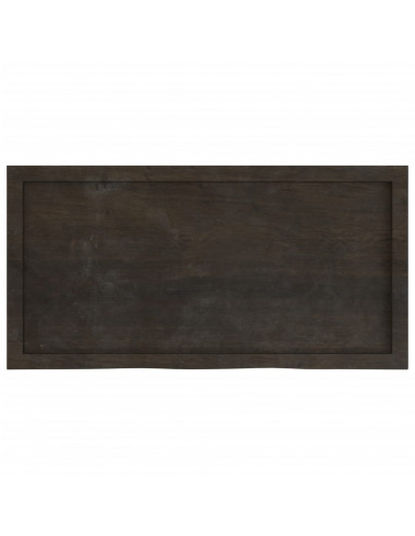 Ripiano Marrone Scuro 100x50x(2-4) cm Massello Rovere Trattato