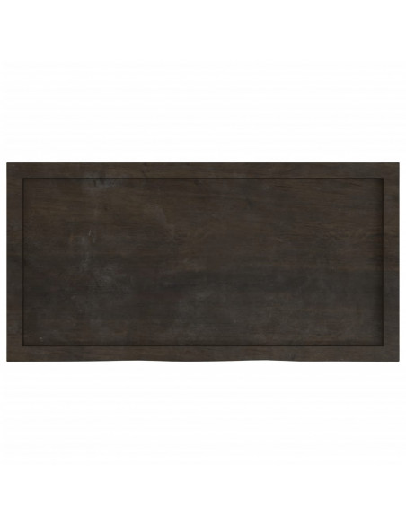 Ripiano Marrone Scuro 100x50x(2-4) cm Massello Rovere Trattato