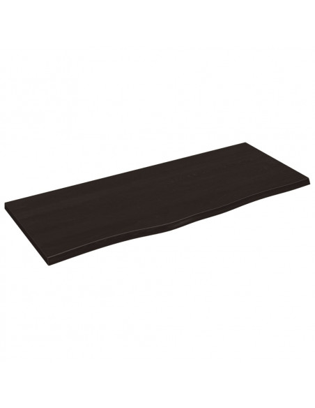 Ripiano Muro Marrone Scuro 100x40x2 cm Massello Rovere Trattato