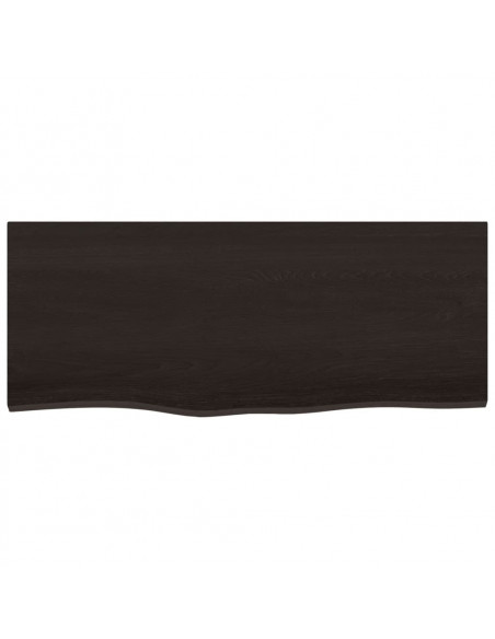 Ripiano Muro Marrone Scuro 100x40x2 cm Massello Rovere Trattato