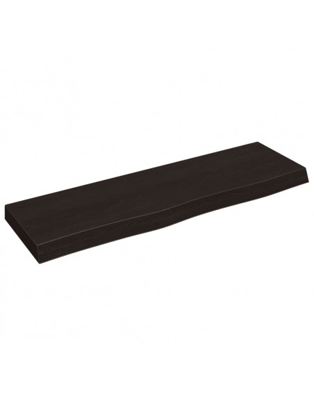 Ripiano Marrone Scuro 100x30x(2-6) cm Massello Rovere Trattato