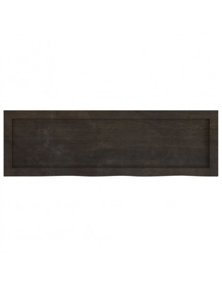 Ripiano Marrone Scuro 100x30x(2-6) cm Massello Rovere Trattato