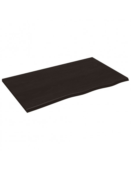 Ripiano Muro Marrone Scuro 100x60x2 cm Massello Rovere Trattato