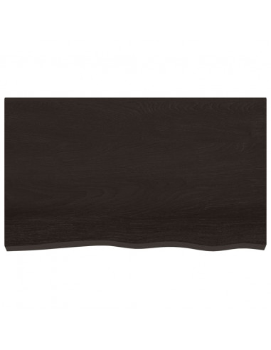 Ripiano Muro Marrone Scuro 100x60x2 cm Massello Rovere Trattato