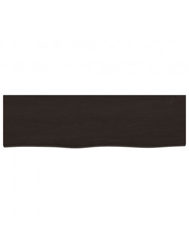 Ripiano Marrone Scuro 100x30x(2-4) cm Massello Rovere Trattato