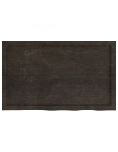 Ripiano Marrone Scuro 100x60x(2-4) cm Massello Rovere Trattato