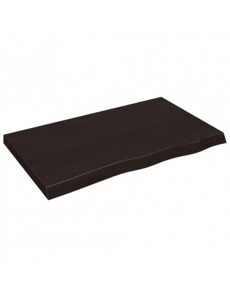 Ripiano Marrone Scuro 100x60x(2-6) cm Massello Rovere Trattato