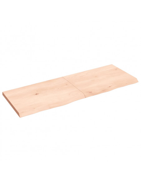 Ripiano a Parete 140x50x(2-4) cm Massello Rovere Non Trattato