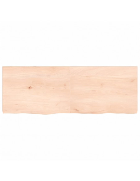 Ripiano a Parete 140x50x(2-4) cm Massello Rovere Non Trattato