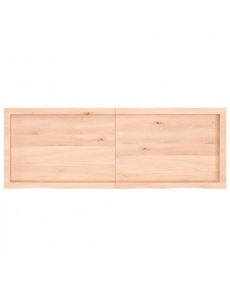 Ripiano a Parete 140x50x(2-4) cm Massello Rovere Non Trattato