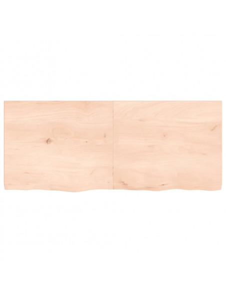 Ripiano a Parete 120x50x(2-4) cm Massello Rovere Non Trattato