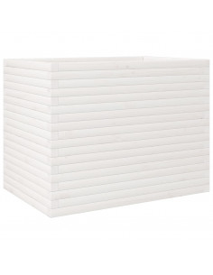 Fioriera da Giardino Bianca 90x60x68,5cm Legno Massello di Pino 2