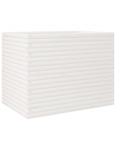 Fioriera da Giardino Bianca 90x60x68,5cm Legno Massello di Pino