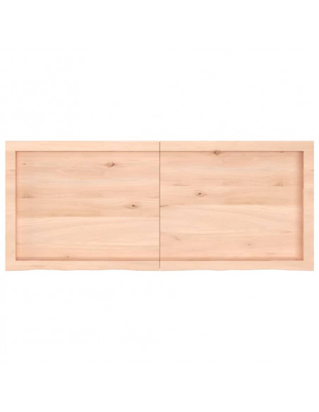 Ripiano a Parete 120x50x(2-4) cm Massello Rovere Non Trattato