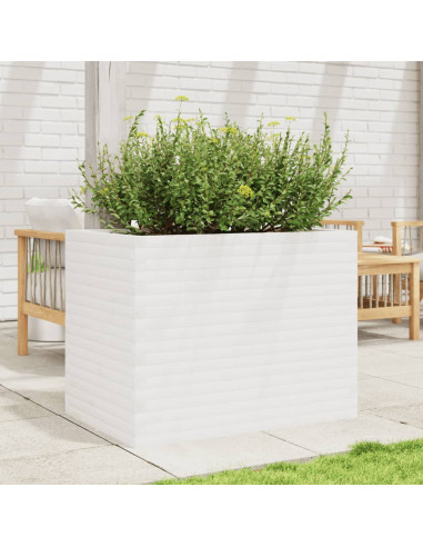 Fioriera da Giardino Bianca 90x60x68,5cm Legno Massello di Pino