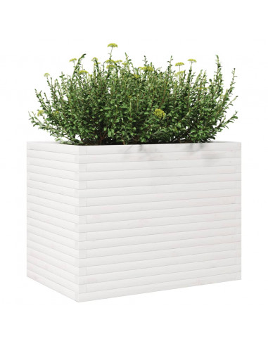 Fioriera da Giardino Bianca 90x60x68,5cm Legno Massello di Pino