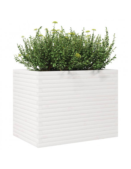Fioriera da Giardino Bianca 90x60x68,5cm Legno Massello di Pino