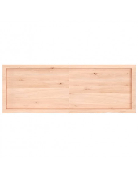 Ripiano a Parete 140x50x(2-6) cm Massello Rovere Non Trattato