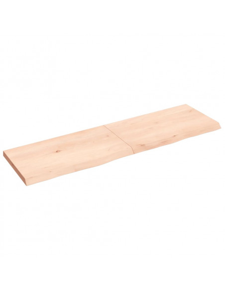 Ripiano a Parete 140x40x(2-4) cm Massello Rovere Non Trattato