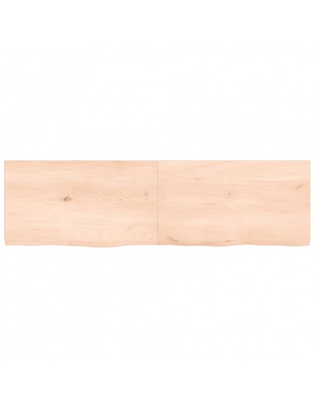 Ripiano a Parete 140x40x(2-4) cm Massello Rovere Non Trattato
