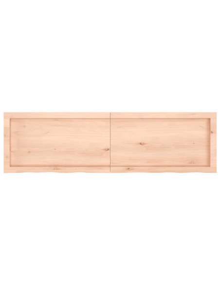 Ripiano a Parete 140x40x(2-4) cm Massello Rovere Non Trattato