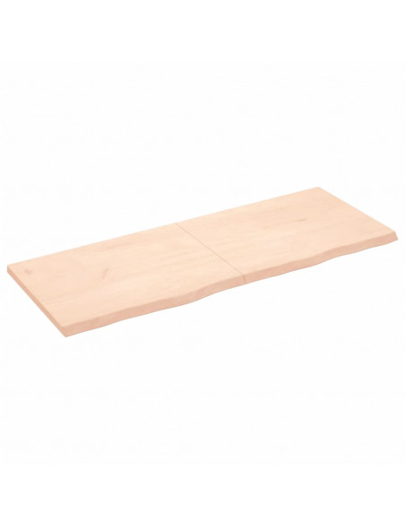 Ripiano a Parete 160x60x(2-4) cm Massello Rovere Non Trattato