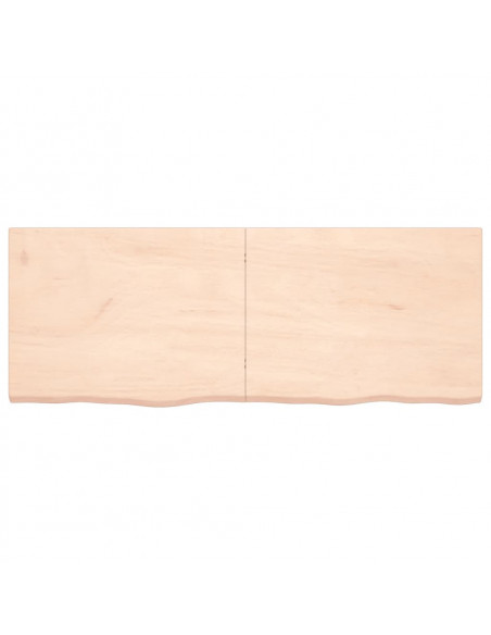 Ripiano a Parete 160x60x(2-4) cm Massello Rovere Non Trattato
