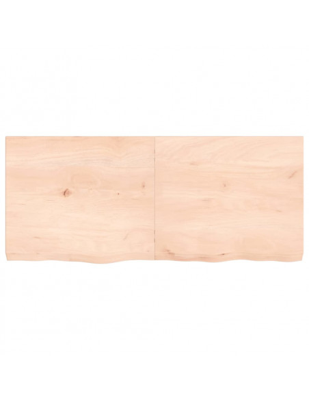 Ripiano a Parete 140x60x(2-6) cm Massello Rovere Non Trattato