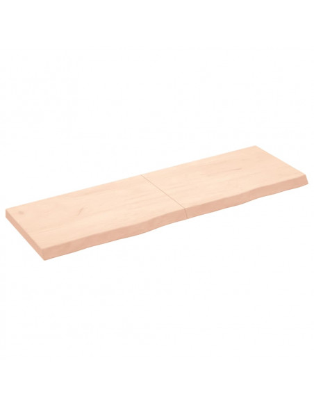 Ripiano a Parete 160x50x(2-6) cm Massello Rovere Non Trattato