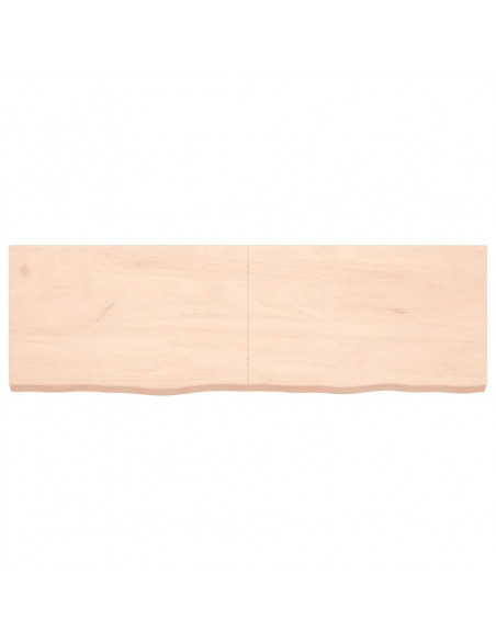 Ripiano a Parete 160x50x(2-6) cm Massello Rovere Non Trattato