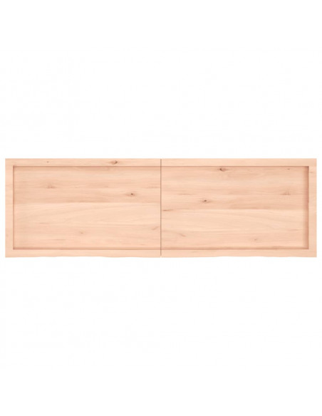 Ripiano a Parete 160x50x(2-6) cm Massello Rovere Non Trattato