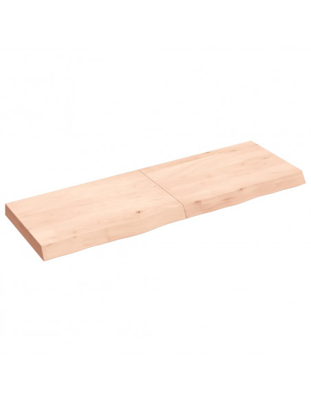 Ripiano a Parete 120x40x(2-6) cm Massello Rovere Non Trattato
